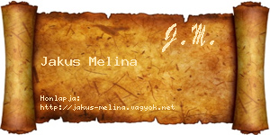 Jakus Melina névjegykártya